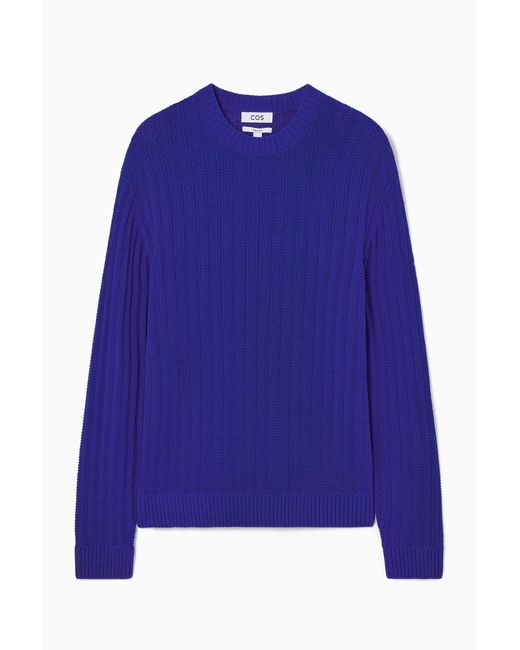 COS Blue Relaxed Open-knit Sweater for men