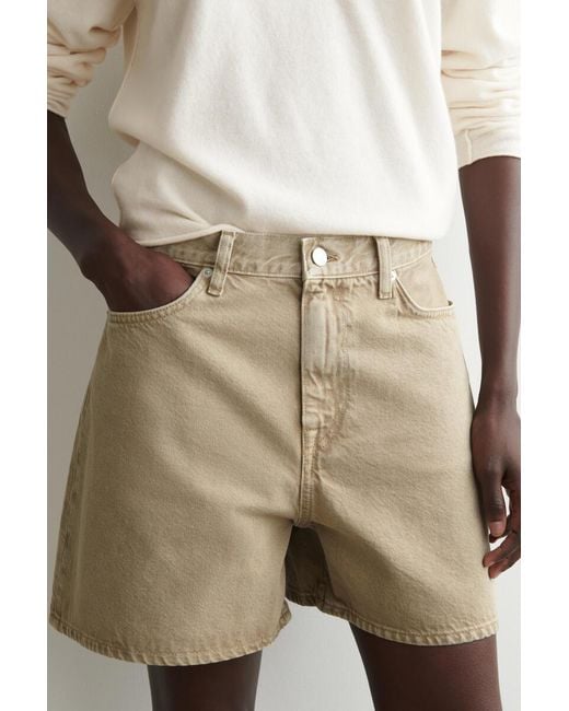 COS Natural High-Rise Denim Shorts