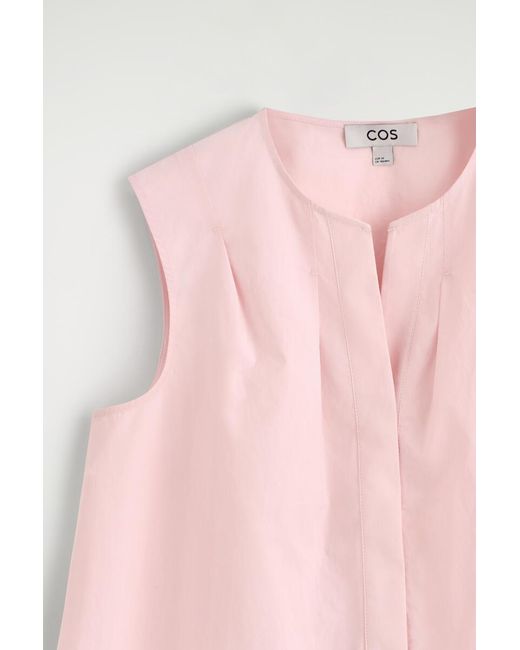 COS Pink Pleated Sleeveless Top