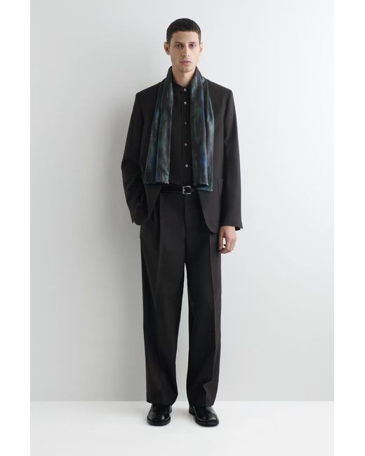 COS Black Paint-Print Silk Scarf for men