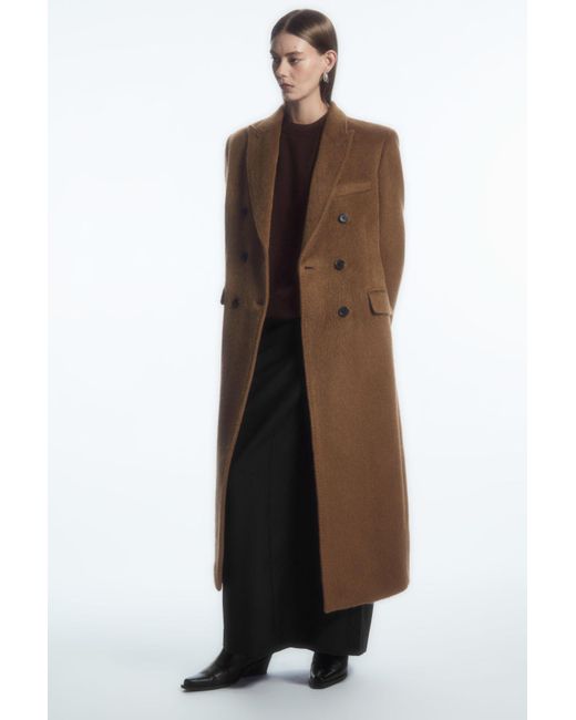 COS Brown Oversized Double-breasted Wool Coat