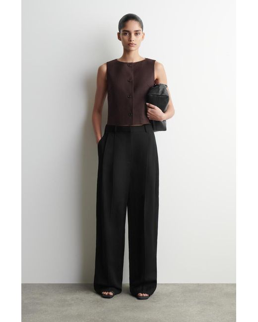 COS Black Tailored Waistcoat