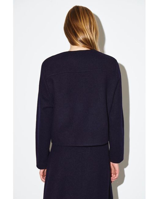 COS Blue Boiled Merino Wool Cardigan