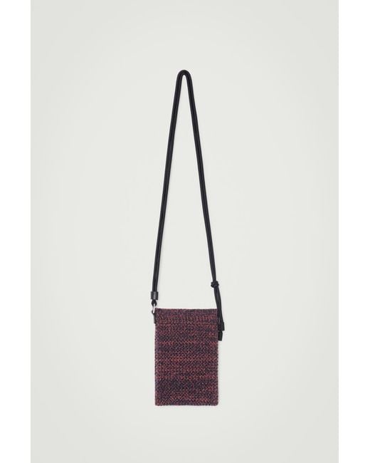 COS White Knitted Phone Pouch for men
