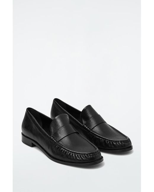 COS Black Leather Loafers