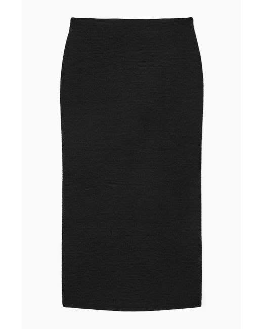 COS Textured Pencil Skirt in Black | Lyst