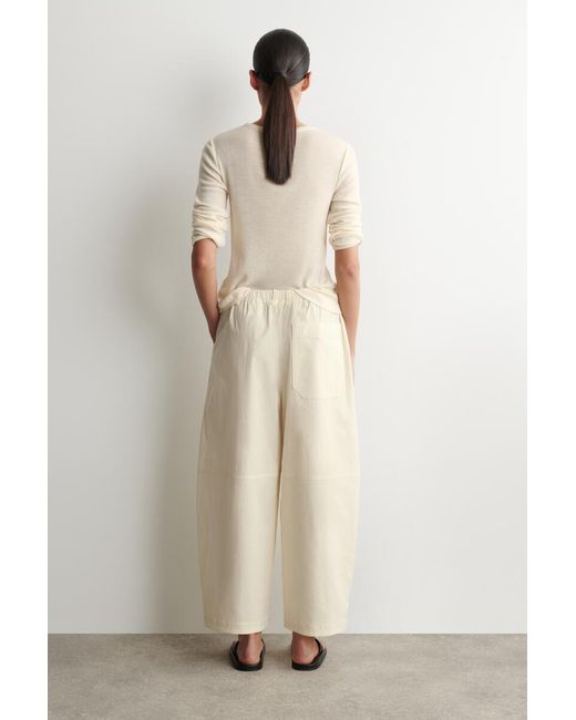 COS Natural Cotton Barrel-Leg Utility Pants