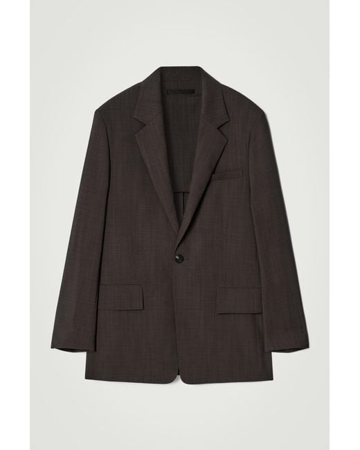 COS Black Fluid Lightweight Wool Blazer for men