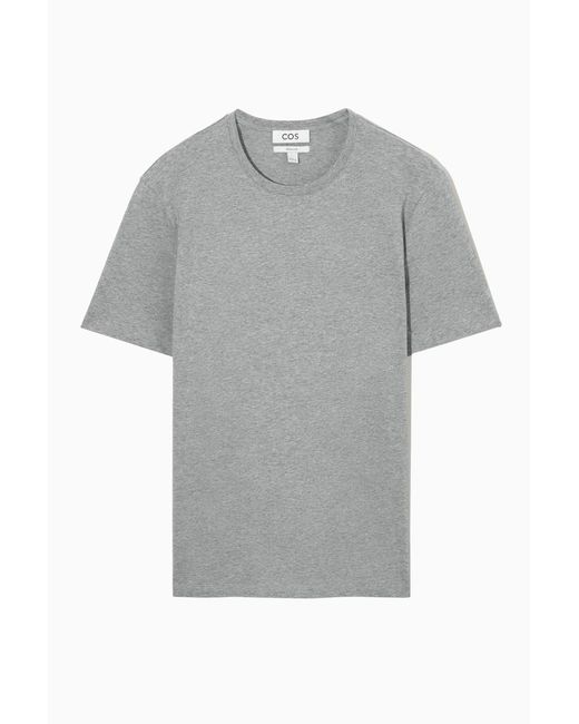 COS Gray Regular Cotton T-shirt for men