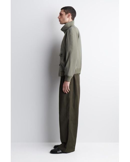COS Green Funnel-Neck Twill Blouson Jacket for men