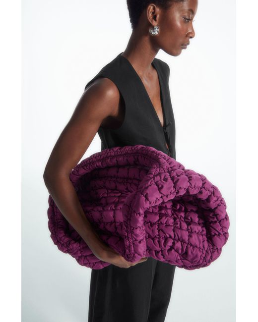 COS Purple Oversized Quilted Crossbody