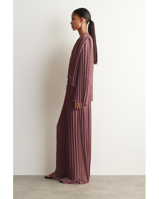 COS Purple Pleated Georgette Pants