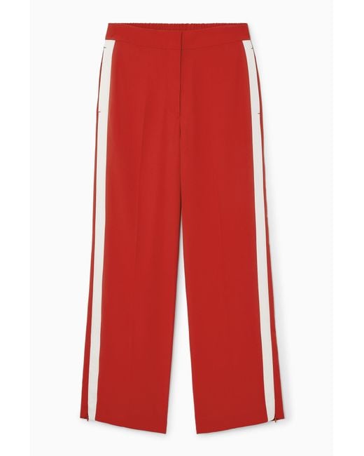 COS Red Striped Split-cuff Trousers