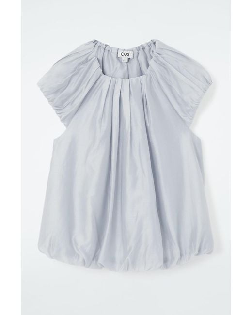 COS Blue Voluminous Parachute Blouse