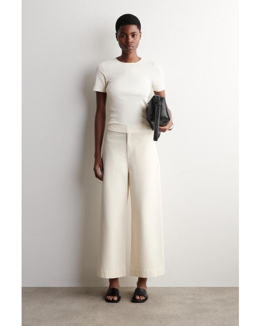 COS Natural Pointelle-Knit T-Shirt