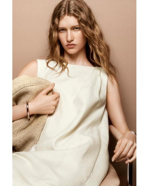 COS Metallic Slouchy Tote Bag - Raffia