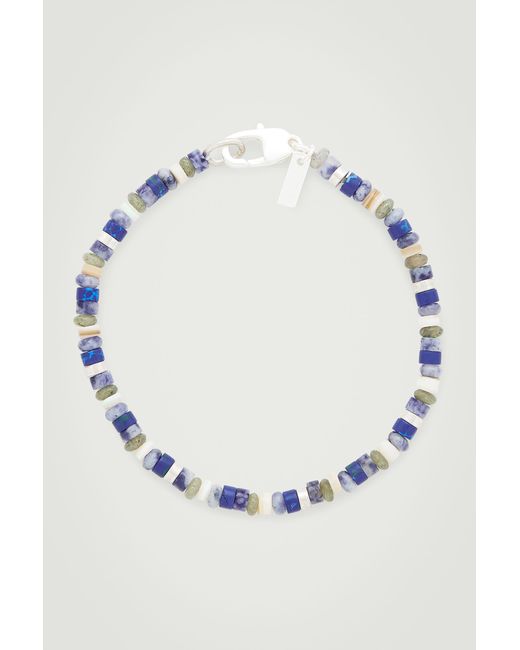 COS Blue Semi-precious Beaded Bracelet for men
