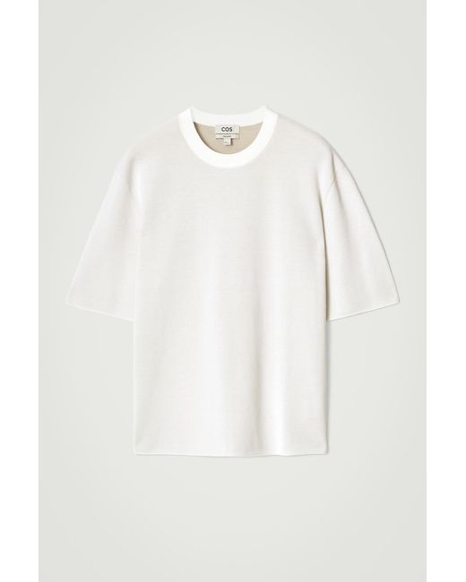COS White Relaxed Double-Faced Knit T-Shirt for men