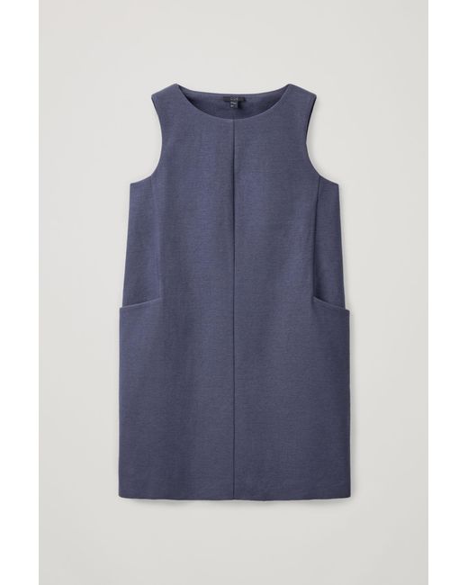 COS Blue Wool-mix Dress With Pockets