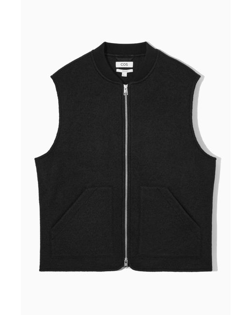COS Black Boiled-wool Vest for men