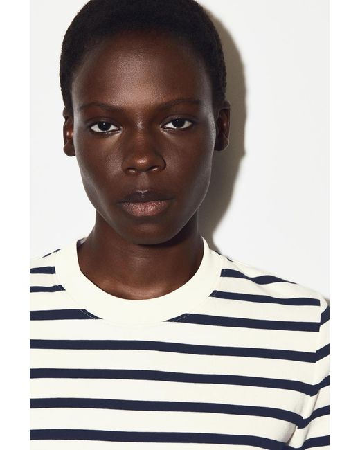 COS Clean Cut Regular Long-sleeved T-shirt in White | Lyst