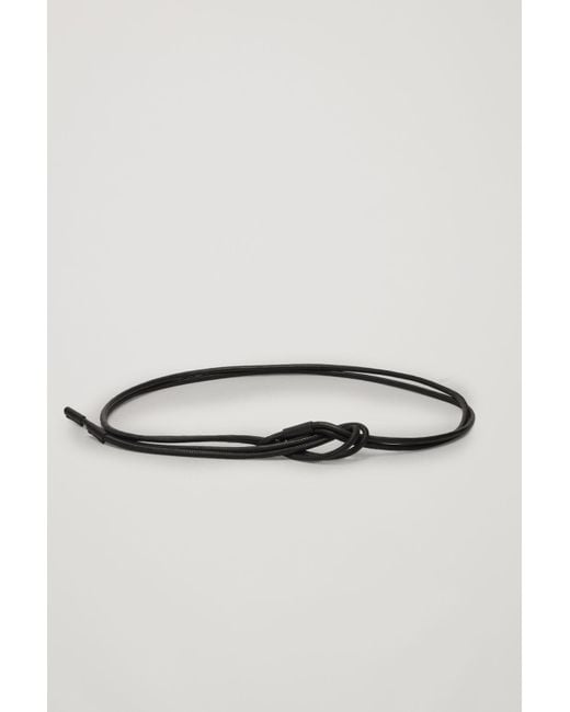 COS Black Leather Rope Belt With Loop