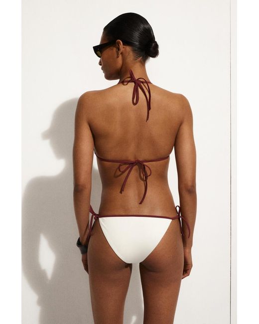 COS White Contrast-Trimmed Triangle Bikini Top