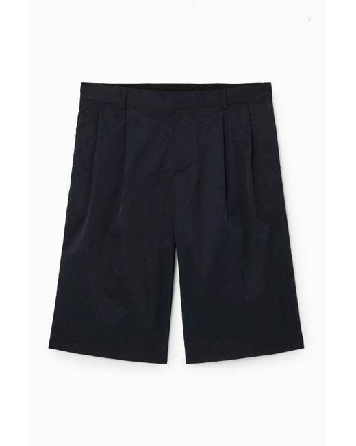 COS Blue Long Nylon Shorts for men