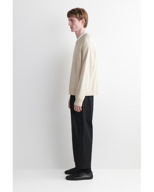 COS Black Cropped Elasticated Relaxed-Fit Wide-Leg Trousers for men