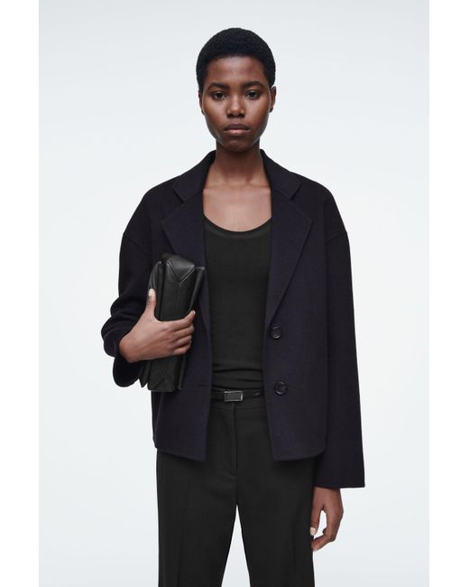 COS Blue Tailored Double-faced Wool Jacket