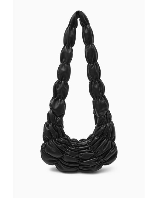 COS Black Ripple Crossbody - Leather