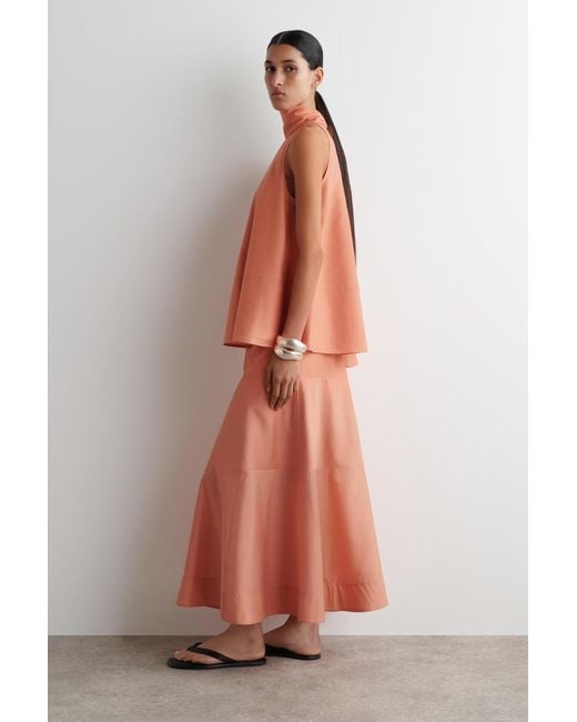 Gonna Midi A Trapezio Con Pannelli di COS in Orange