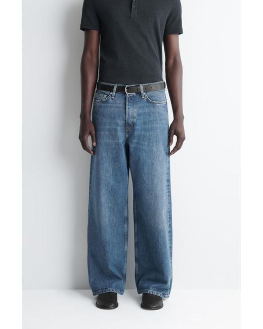 COS Blue Fold Relaxed-Fit Wide-Leg Jeans for men
