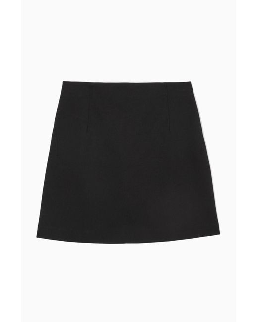 COS Black Twill Mini Skirt