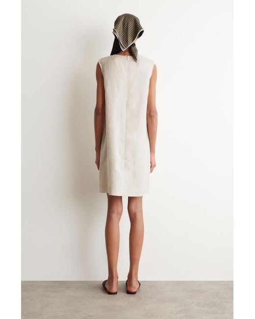 COS Natural Linen Mini Shift Dress