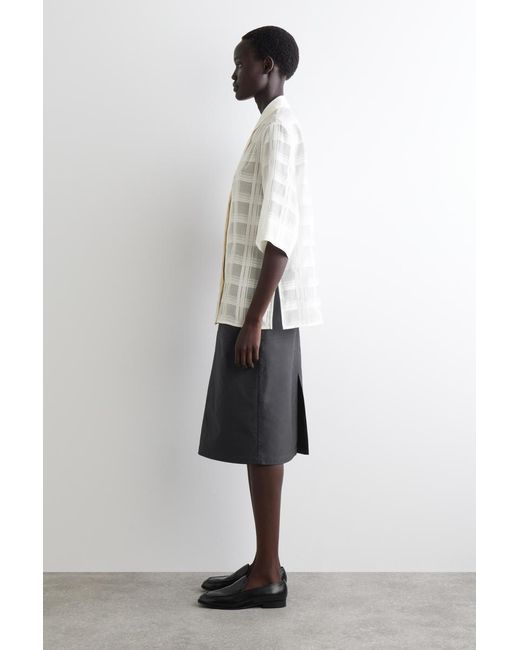 COS White Sheer Checked Resort Shirt