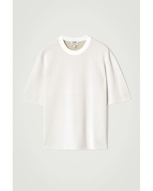 COS White Relaxed Double-Faced Knit T-Shirt for men