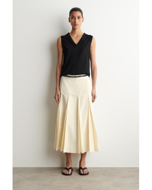 COS Black Sailor-Collar Knitted Cotton-Silk Top
