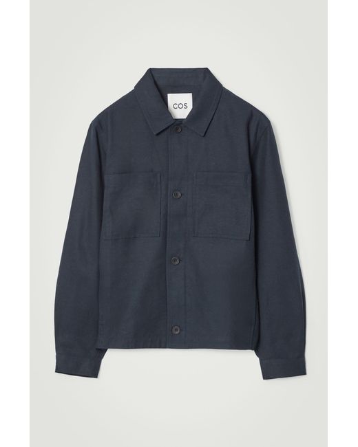 COS Blue Relaxed Utility Overshirt for men