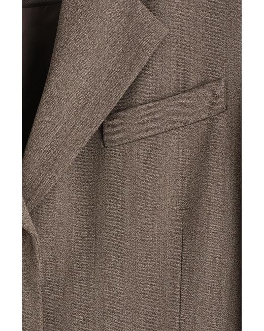 COS Brown Single-Breasted Wool-Blend Long Coat