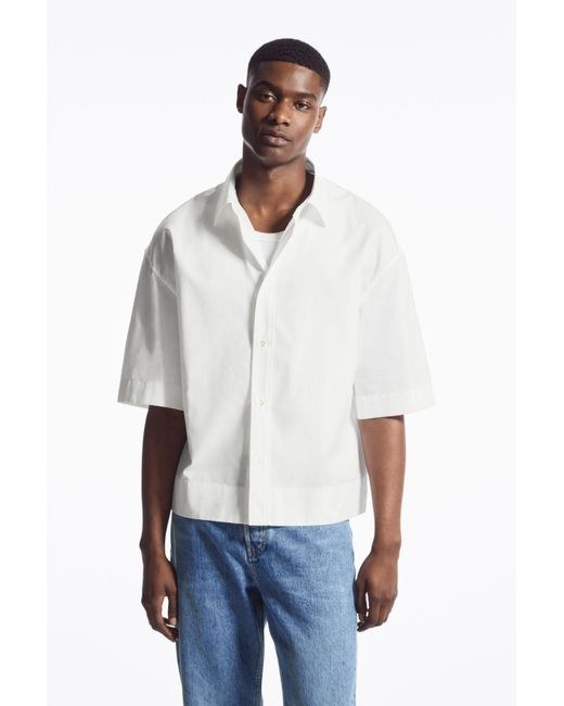 COS White Oversized Short-sleeved Shirt for men