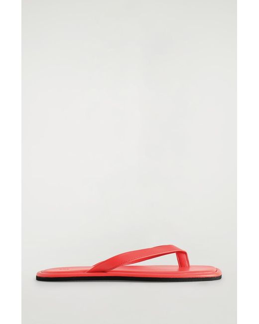 COS Pink Flip-Flops Aus Leder