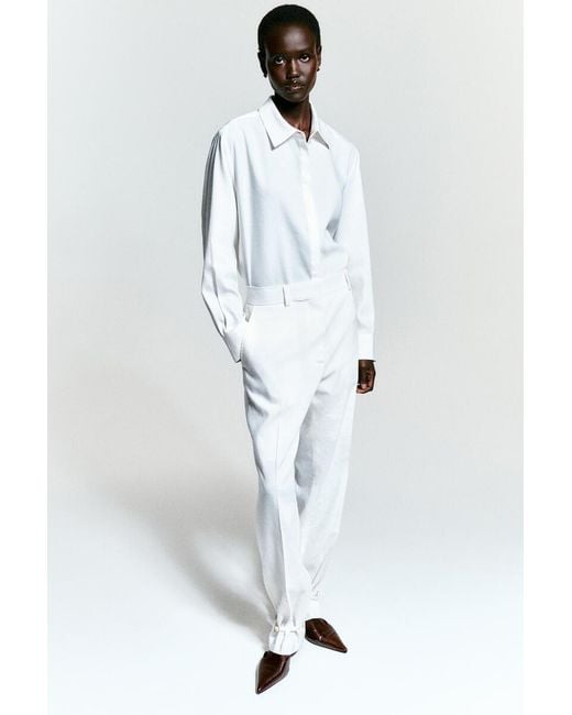 COS White Longline Linen Shirt