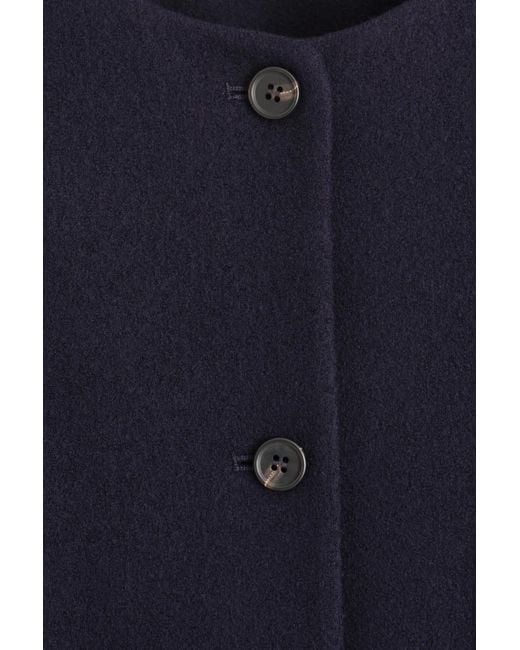 COS Blue Boiled Merino Wool Cardigan