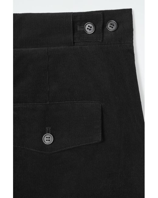 COS Black Cropped Corduroy Trousers