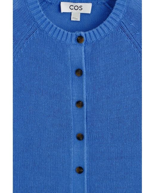 COS Blue Knitted Linen Cardigan