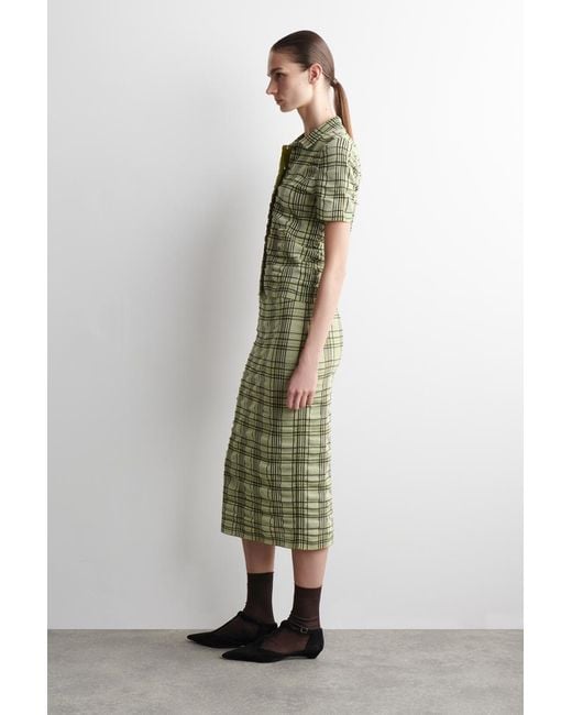 COS Green Checked Cotton-Jacquard Shirt