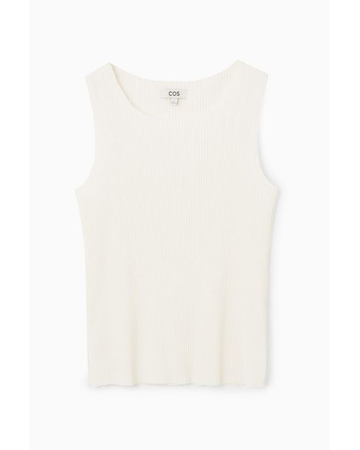 COS White Ribbed Tank Top