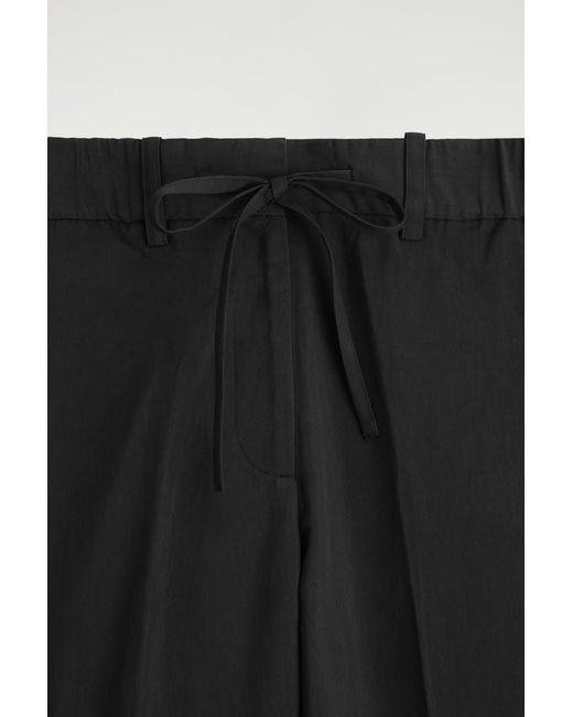 COS Black Fluid Drawstring Trousers