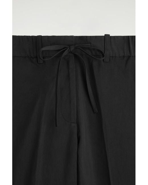 COS Black Fluid Drawstring Trousers